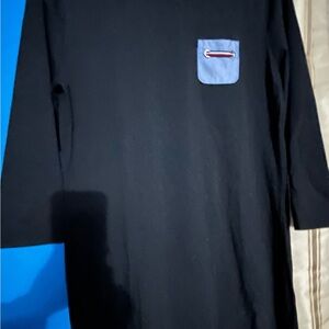 Tommy Hilfiger Black Long Sleeve Shirt with Blue Pocket